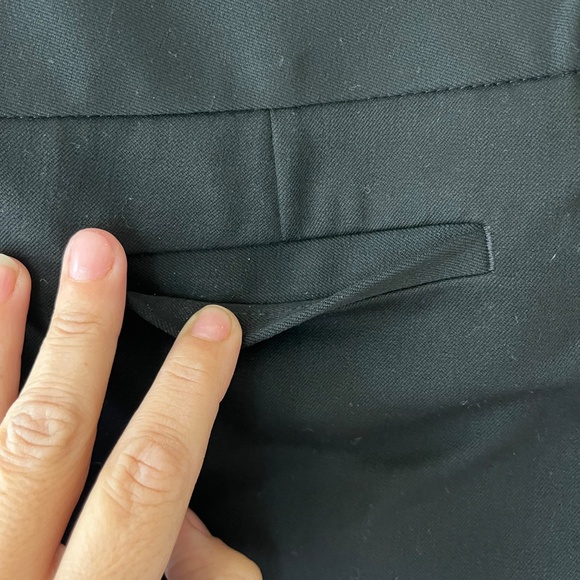 Express Sz 2S Black Stretch Wide Waistband Dress Pants Pocket Flare Leg Low Rise - Picture 5 of 6